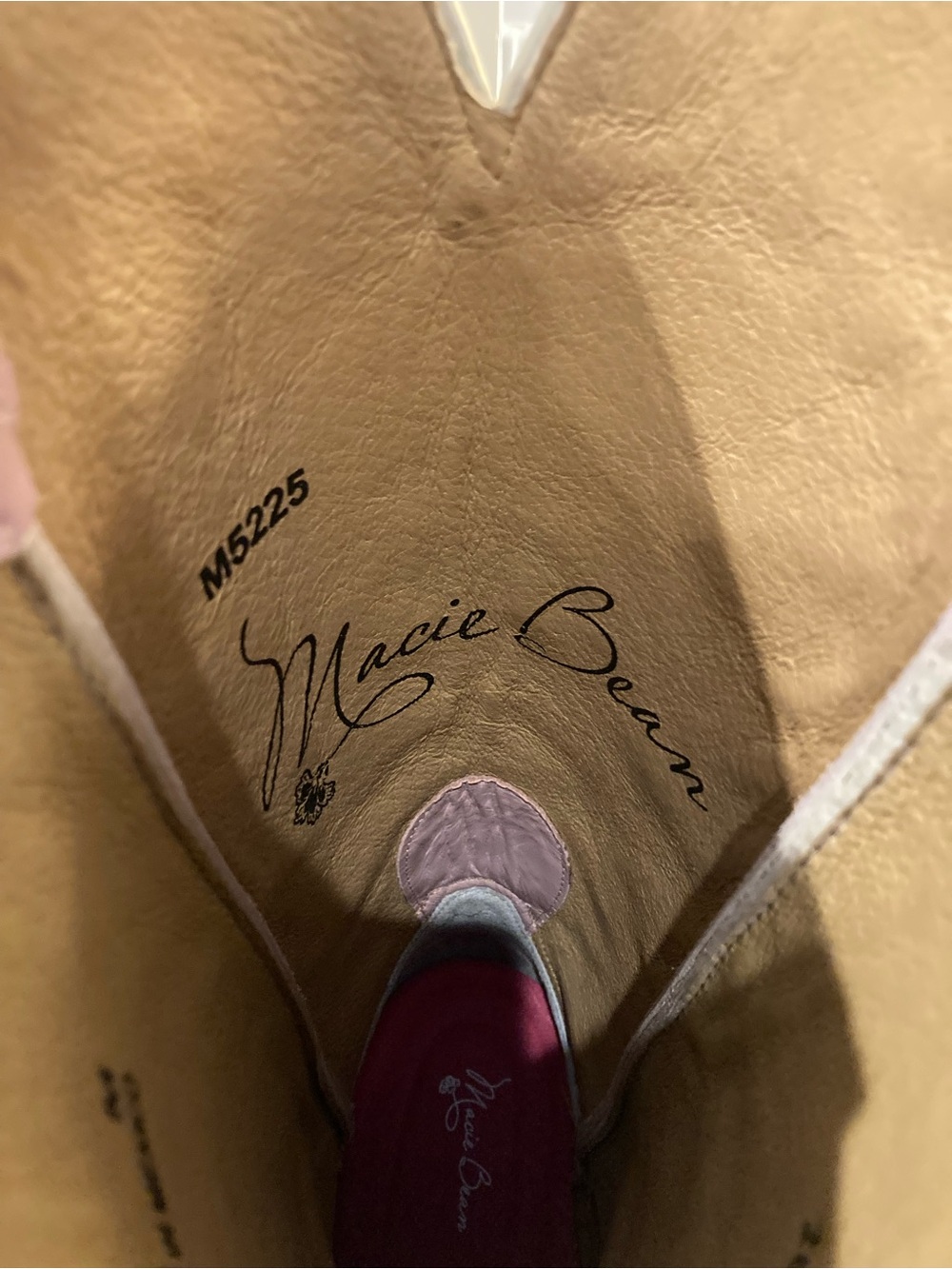 NWT MACIE BEAN Show Pony Cowboy Boots in Pink Women’s size 8 1/2 M - Picture 12 of 15